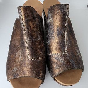 Dansko Clog With Leather Iridescent top